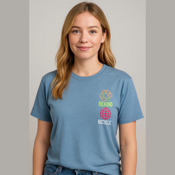 Urban Outfitters Tops - Urban Outfitters XL Blue Graphic T-Shirt, Be Kind, Recycle, NWT